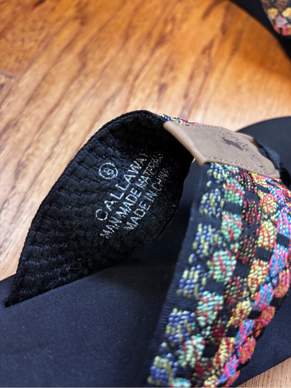 Corkys Callaway Women's Black Multicolor Woven Strap Flip Flop - Picture 3 of 5